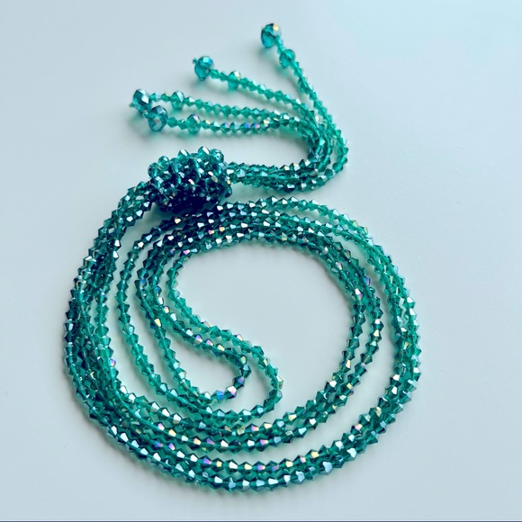 Green Crystal Statement Necklace - Picture 3 of 6